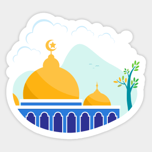 Mosque in the village Sticker